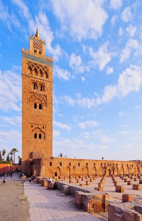 Koutoubia Mosque - the biggest mosque in Marrakech, Morocco, Africaのeditorial素材