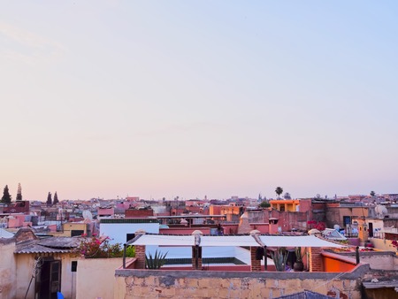 Cityscape of the old medina in Marrakech,  Morocco, Africaの写真素材