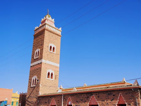 Agdz - small town on the way to  the Zagora Desert in Morocco, Africaの写真素材