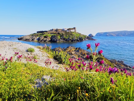 Beautiful landscape of Costa Brava between Cadaques and Portlligat, Catalonia, Spainの写真素材