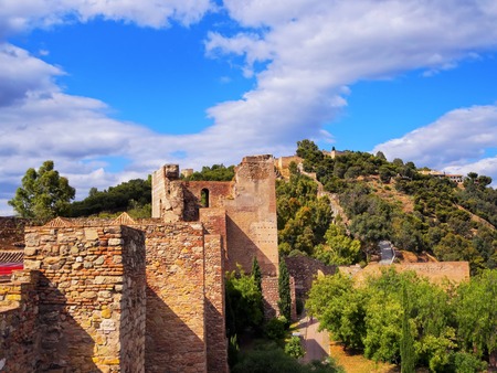 The Alcazaba - old fortification in Malaga, Andalusia, Spainのeditorial素材