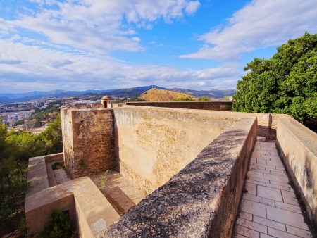 Castillo de Gibralfaro - castle on a Gibralfaro Mount in Malaga, Andalusia, Spainのeditorial素材