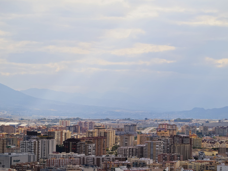 Cityscape of Malaga - capital of the Province of Malaga on Costa del Sol in Andalusia, Spainのeditorial素材