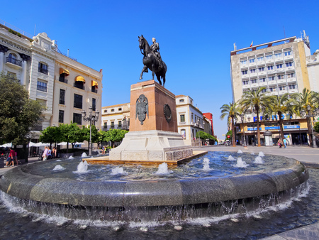 Monument on Plaza de las Tendillas - Tendillas Square in Cordoba, Andalusia, Spainのeditorial素材