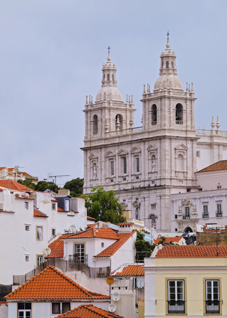 Sao Vicente de Fora Church in Alfama, Lisbon, Portugalの写真素材