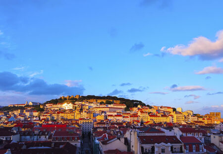 Cityscape of Lisbon - view from the top of Santa Justa Elevator.の写真素材