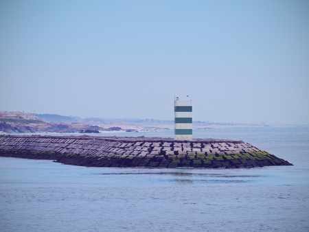 River mouth of Rio Douro in Porto, Portugalの写真素材