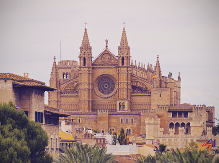 Cathedral in Palma de Mallorca, Balearic Islands, Spainの写真素材