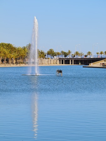 Fountain in Parc de la Mar in Palma de Mallorca, Balearic Islands, Spainの写真素材