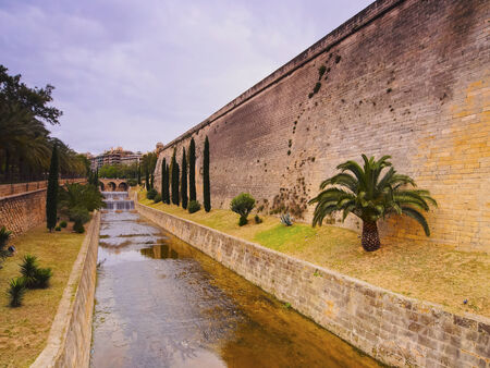 Walls of Es Baluard in Palma de Mallorca, Balearic Islands, Spainのeditorial素材