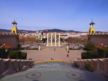 Placa Espanya - Spanish Square in Barcelona, Catalonia, Spainのeditorial素材