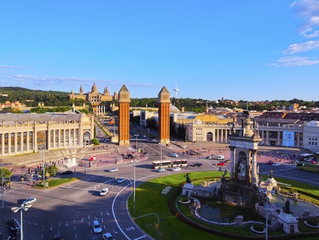 Placa Espanya - Spanish Square in Barcelona, Catalonia, Spainのeditorial素材