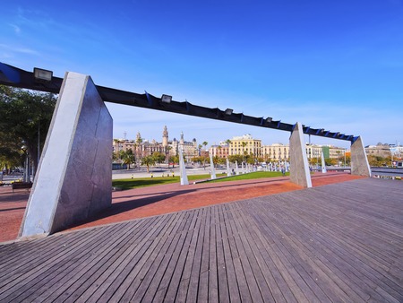 Moll d'Espanya in Barcelona in Catalonia, Spainのeditorial素材