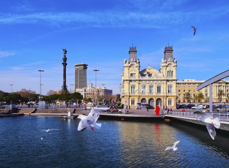 View of the Port Vell in Barcelona, Catalonia, Spain