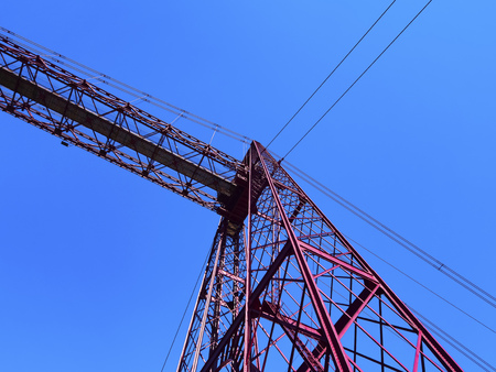 Puente Colgante or Puente de Vizcaya - a suspension bridge conecting Portugalete and Las Arenas,...