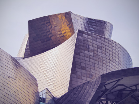 Detailed view of The Guggenheim Museum in Bilbao, Biscay, Basque Country, Spainのeditorial素材