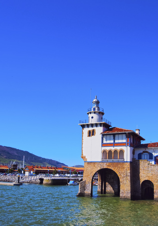 Red Cross Sea Rescue Station in the port of Getxo, near Bilbao, Biscay, Basque Country, Spainのeditorial素材