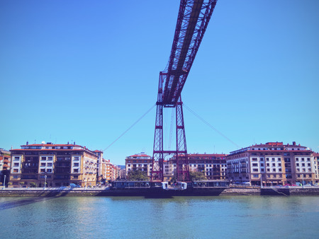 Puente Colgante or Puente de Vizcaya - a suspension bridge conecting Portugalete and Las Arenas,...