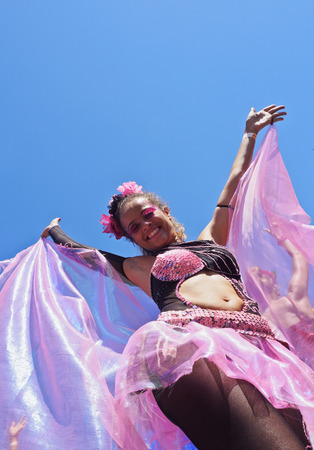 Brazil, State of Rio de Janeiro, City of Rio de Janeiro, Gloria, Bloco Orquestra Voadora Carnival Parade.のeditorial素材