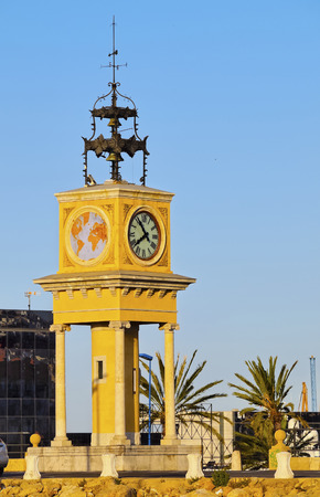 Spain, Catalonia, Tarragona, View of the Port Clock.の写真素材