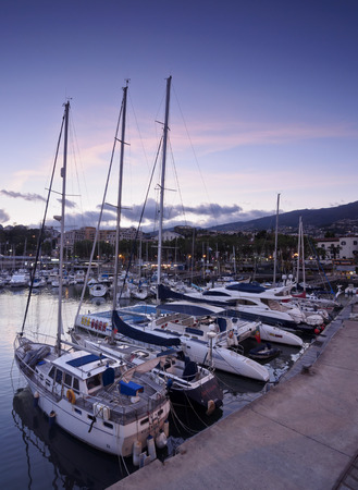 Portugal, Madeira, Funchal, View of the Marina do Funchal.の写真素材