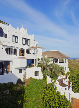 Uruguay, Maldonado Department, Punta Ballena, View of the Casapueblo, hotel, museum and art gallery of an artist Carlos Paez Vilaro.のeditorial素材