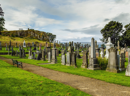 UK, Scotland, Stirling, View of the Valley Cemetery.のeditorial素材