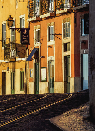 Portugal, Lisbon - November 6, 2016: View of Alfama Neighbourhood.のeditorial素材