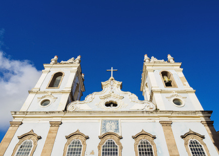 Nossa Senhora do Rosario dos Pretos Church, Pelourinho, Salvador, State of Bahia, Brazilの写真素材