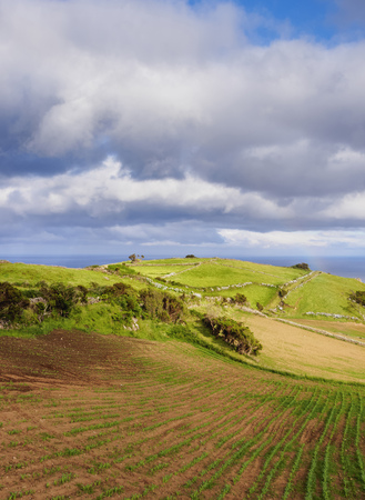 Landscape near Lajes, Flores Island, Azores, Portugalの写真素材