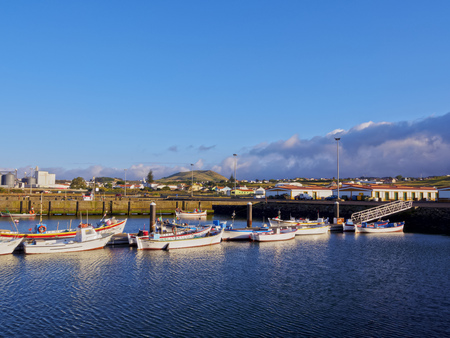 Port in Praia da Vitoria, Terceira Island, Azores, Portugalのeditorial素材