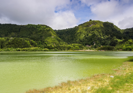 Lagoa das Furnas, Sao Miguel Island, Azores, Portugalの写真素材