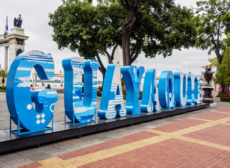 Guayaquil Letters, Malecon, Guayaquil, Guayas Province, Ecuadorのeditorial素材