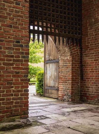 Gate of Cathedral Hill, Frombork, Warmian-Masurian Voivodeship, Polandの写真素材