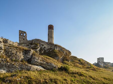 Olsztyn Castle Ruins, Trail of the Eagles' Nests, Krakow-Czestochowa Upland or Polish Jurassic Highland, Silesian Voivodeship, Polandのeditorial素材