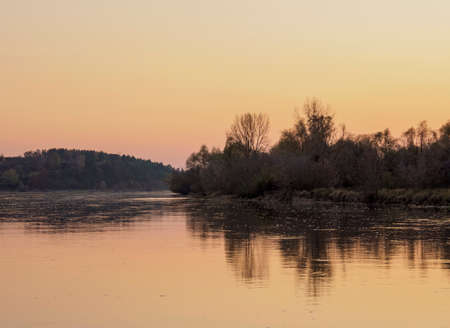 Vistula River at sunset, Janowiec, Lublin Voivodeship, Poland