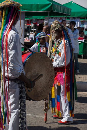 Conselheiro Lafaiete- Brazil - july 08 2018 - Groups of dancers gather at an annual congado or conga...
