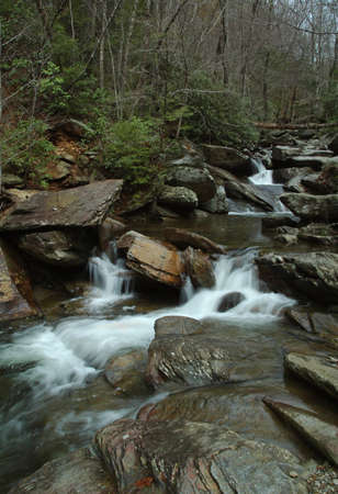 Rapids on Goforth creek. Flowing down this mountainous area of Tennessee, USAの写真素材