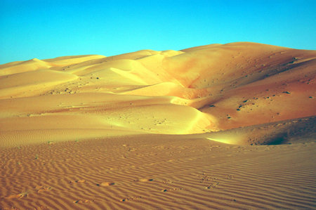 Liwa sand dunes. Wind-formed patterns in this collection of sand in the Arabian Desert, Abu Dhabi, UAEの写真素材