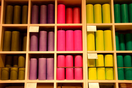 Colours and patterns on paper, metal, wax, glass, fabric, etc. decorate everyday objects, Englandの写真素材
