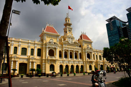 Ho Chi Min City Hall. The City Hall styled in French architecture, here in the centre of Ho Chi Minh City, Vietnamのeditorial素材