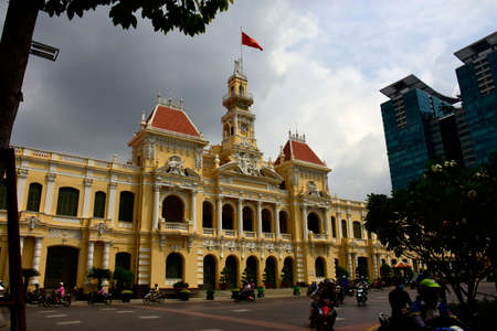 Ho Chi Min City Hall. The City Hall styled in French architecture, here in the centre of Ho Chi Minh City, Vietnamのeditorial素材
