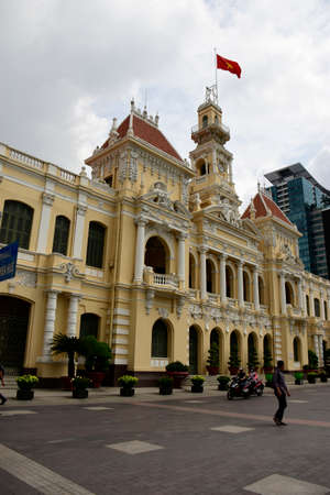 Ho Chi Min City Hall. The City Hall styled in French architecture, here in the centre of Ho Chi Minh City, Vietnamのeditorial素材