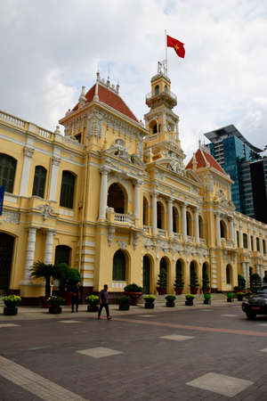 Ho Chi Min City Hall. The City Hall styled in French architecture, here in the centre of Ho Chi Minh City, Vietnamのeditorial素材