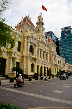 Ho Chi Min City Hall. The City Hall styled in French architecture, here in the centre of Ho Chi Minh City, Vietnamのeditorial素材