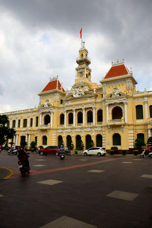 Ho Chi Min City Hall. The City Hall styled in French architecture, here in the centre of Ho Chi Minh City, Vietnamのeditorial素材