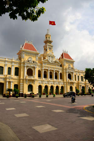 Ho Chi Min City Hall. The City Hall styled in French architecture, here in the centre of Ho Chi Minh City, Vietnamのeditorial素材