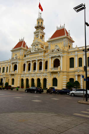 Ho Chi Min City Hall. The City Hall styled in French architecture, here in the centre of Ho Chi Minh City, Vietnamのeditorial素材