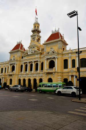 Ho Chi Min City Hall. The City Hall styled in French architecture, here in the centre of Ho Chi Minh City, Vietnamのeditorial素材