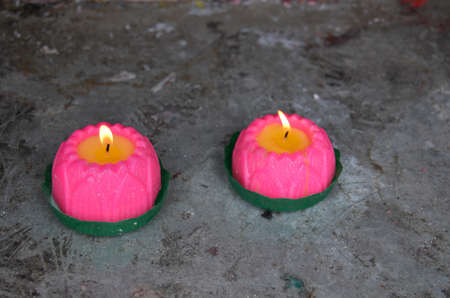 Remembrance  candles. Candles burned at a temple for lost family members here in Georgetown, Malaysiaの写真素材